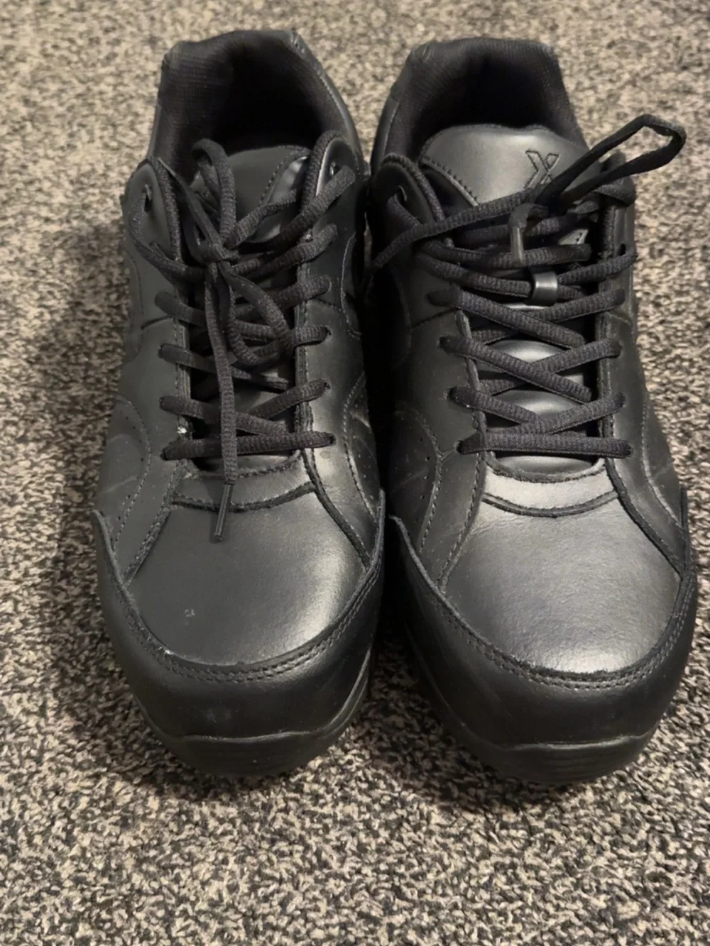 Men's Black Leather steel toe boots